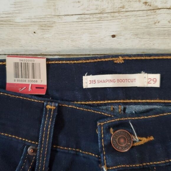NEW NWT Levi’s 315 Shaping Bootcut Mid Rise Jeans Dark Wash Size 29" x‎ 30" - Picture 9 of 14